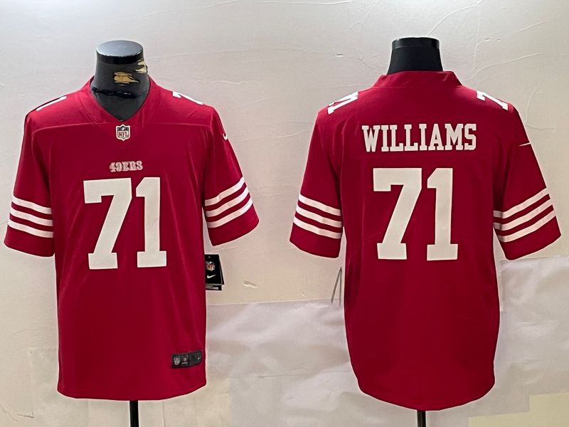 Men San Francisco 49ers #71 Williams Red Second generation 2024 Nike Limited NFL Jersey style 1->indianapolis colts->NFL Jersey
